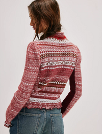 Bali Juniper Turtleneck Sweater, Rhubarb/Combo