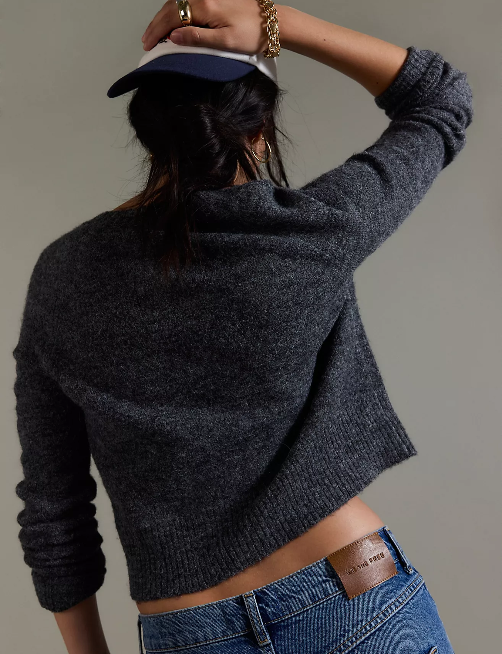 School Girl Cardi, Charcoal Heather