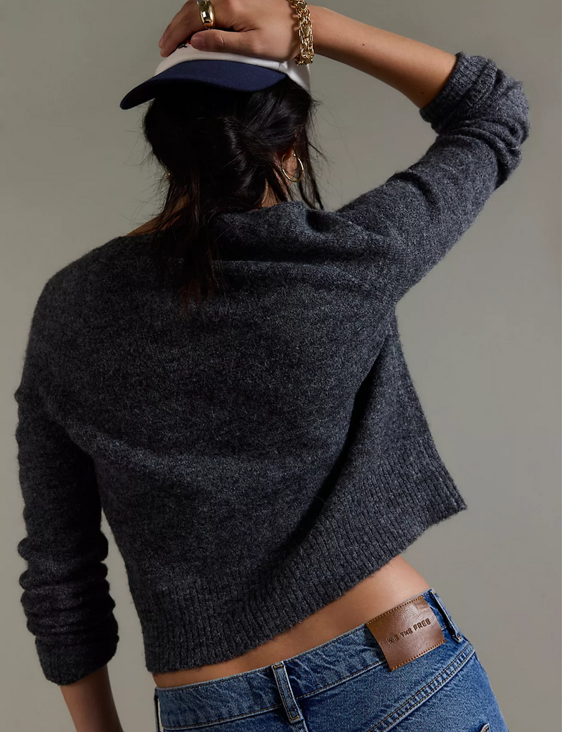 School Girl Cardi, Charcoal Heather