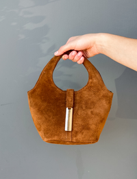 Mini Kai Crossbody, Chestnut Suede