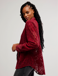 Faith Button Down Shirt, Cabernet