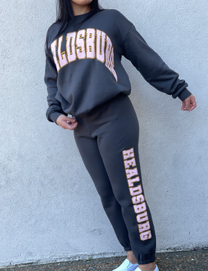 Healdsburg Crew Sweatshirt, Washed Black