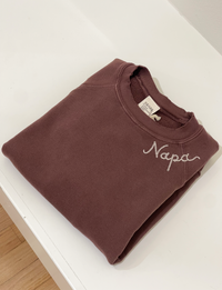 Napa Embroidered Sweatshirt, Mocha