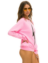 Bolt Crew Sweatshirt, Neon Pink/Black
