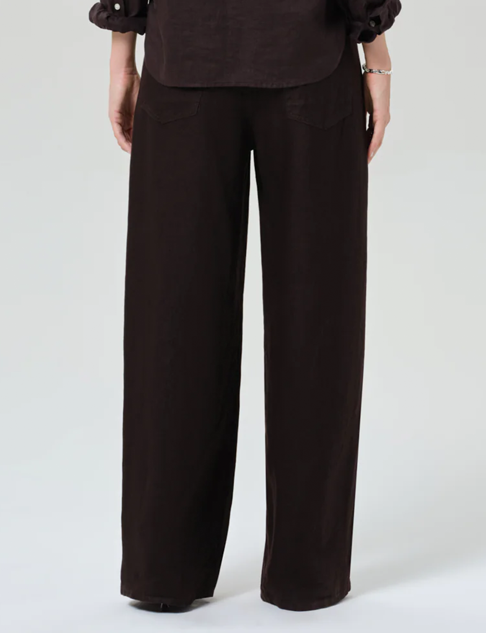 Brynn Linen Trouser, Chocolate