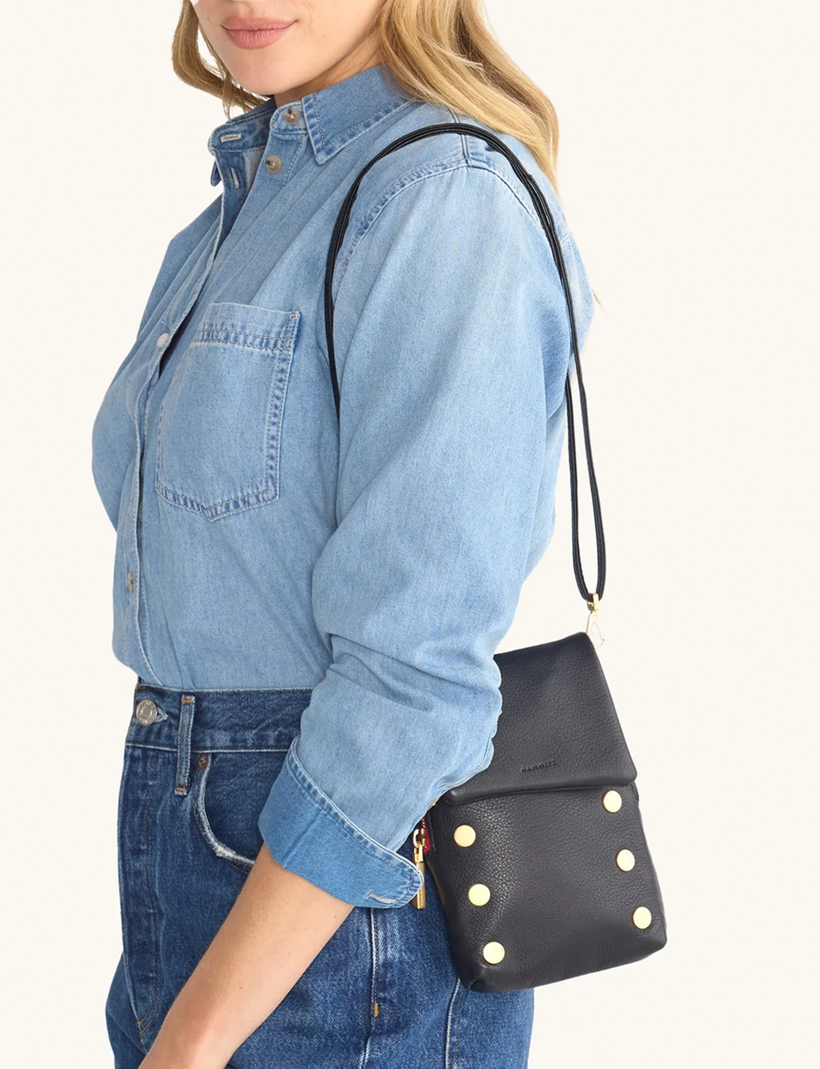 VIP Mobile Crossbody, Black/Brushed Gold