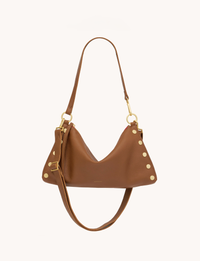 Kyle Medium Handbag, Mahogany/Brushed Gold