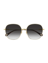 Gradient Square Sunglasses, Gold/Grey