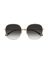 Gradient Square Sunglasses, Gold/Grey