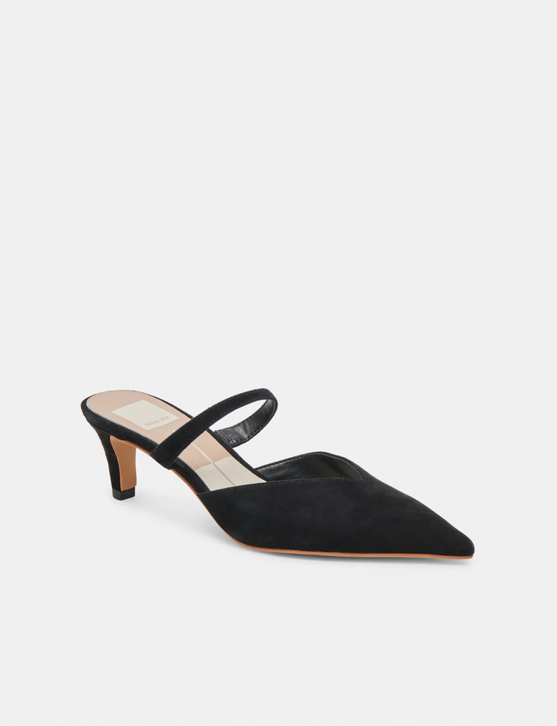 Kanika Mid Heels, Onyx Suede