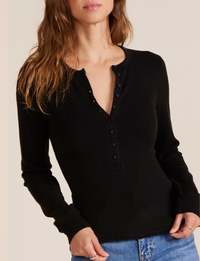 Slim Placket Tee, Black