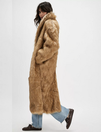 Annice Fur Coat, Sandy Fox/Combo