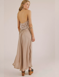 Petal Party Midi Dress, Mushroom