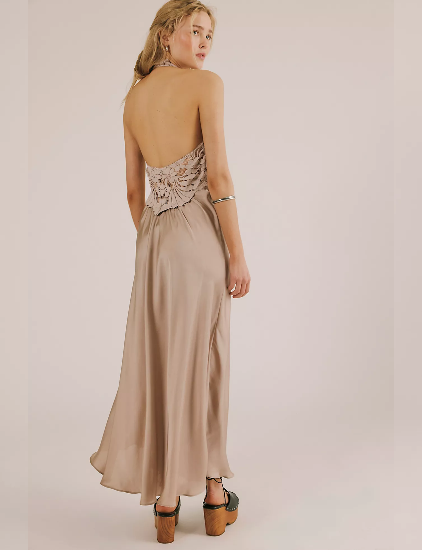 Petal Party Midi Dress, Mushroom