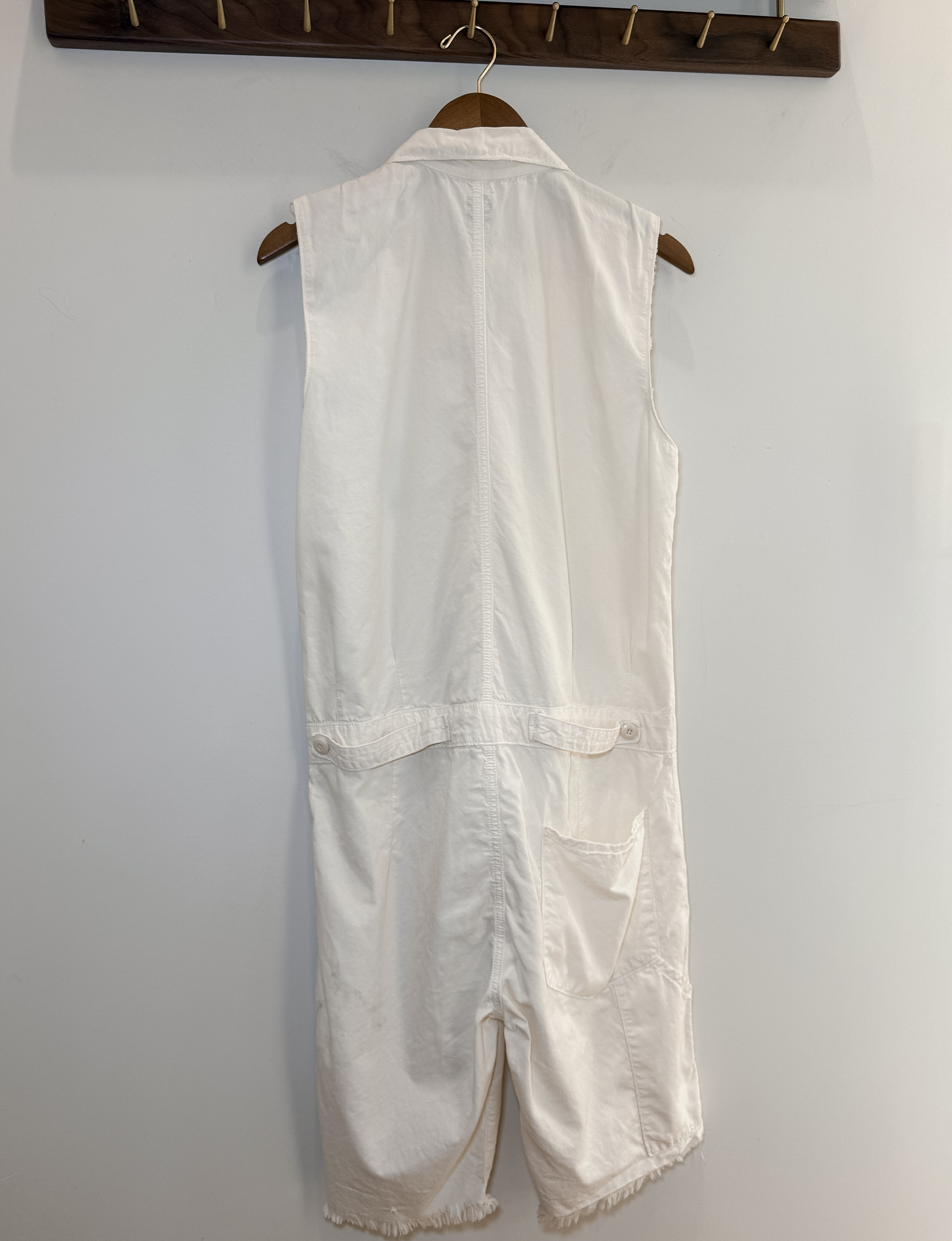 NSF Sleeveless Utility Romper, Cream