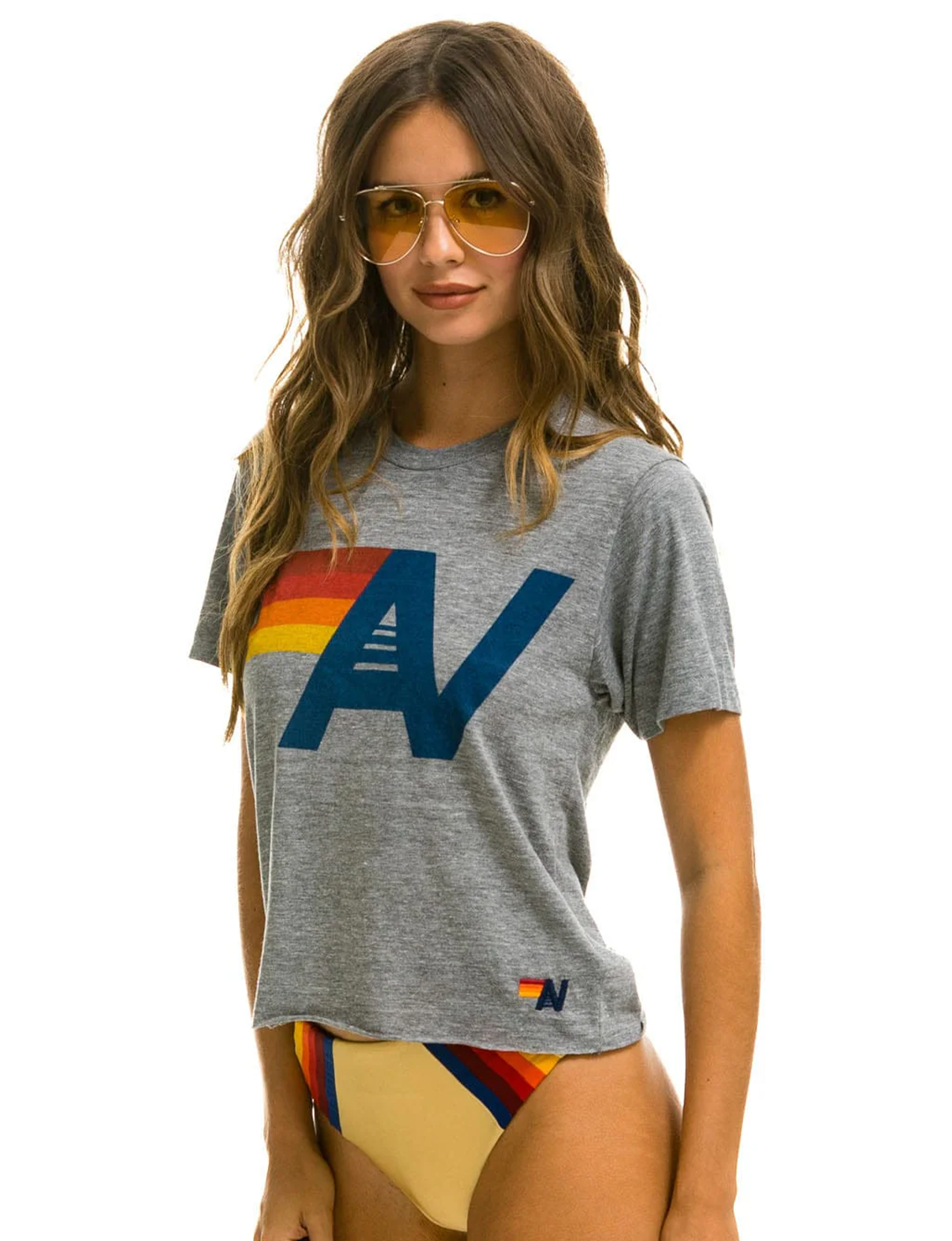 Logo Boyfriend Tee, Heather Grey