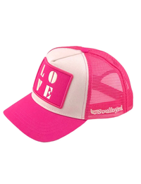 Love Trucker Hat, Pink/Off White