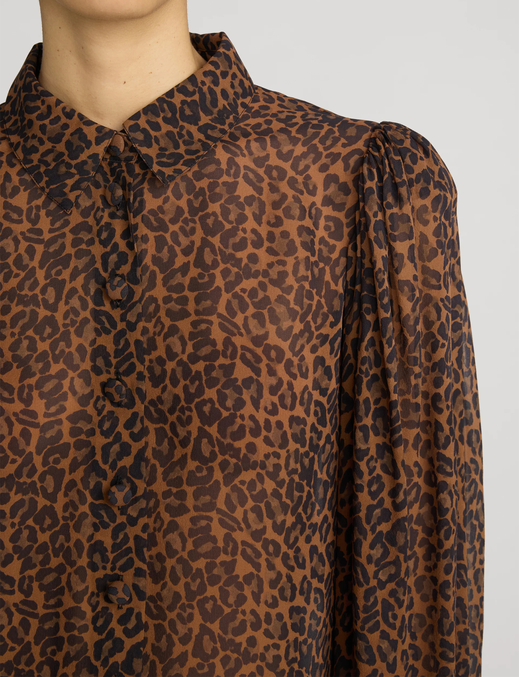 Silk Prairie Shirt, Leopard
