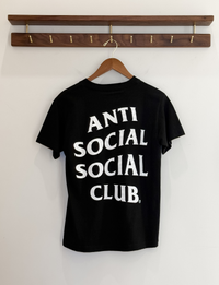 Anti Social Social Club Classic Logo Tee, Black/White