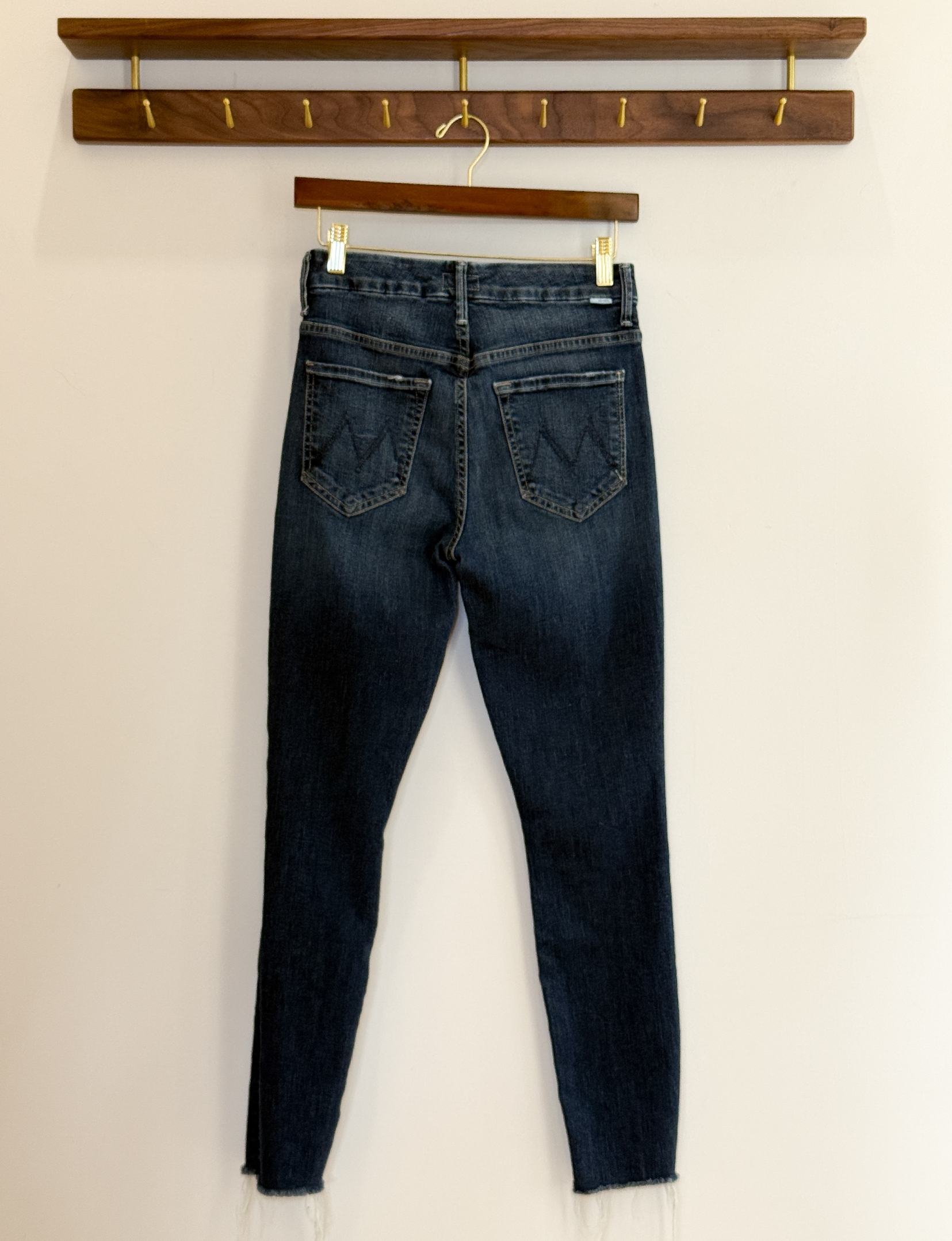 Mother Denim HW Looker Ankle Fray, Close To The Edge