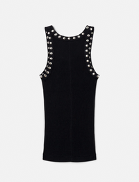 Studded Ribbed Tank, Black