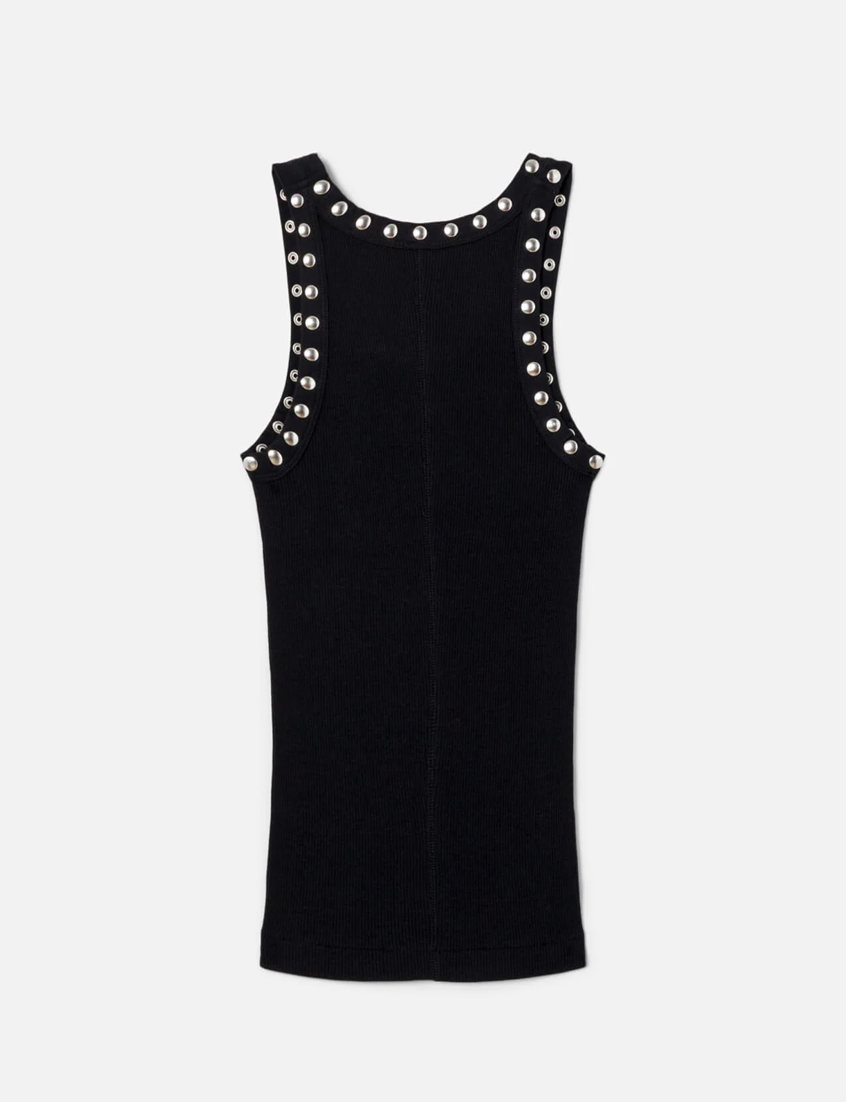 Studded Ribbed Tank, Black