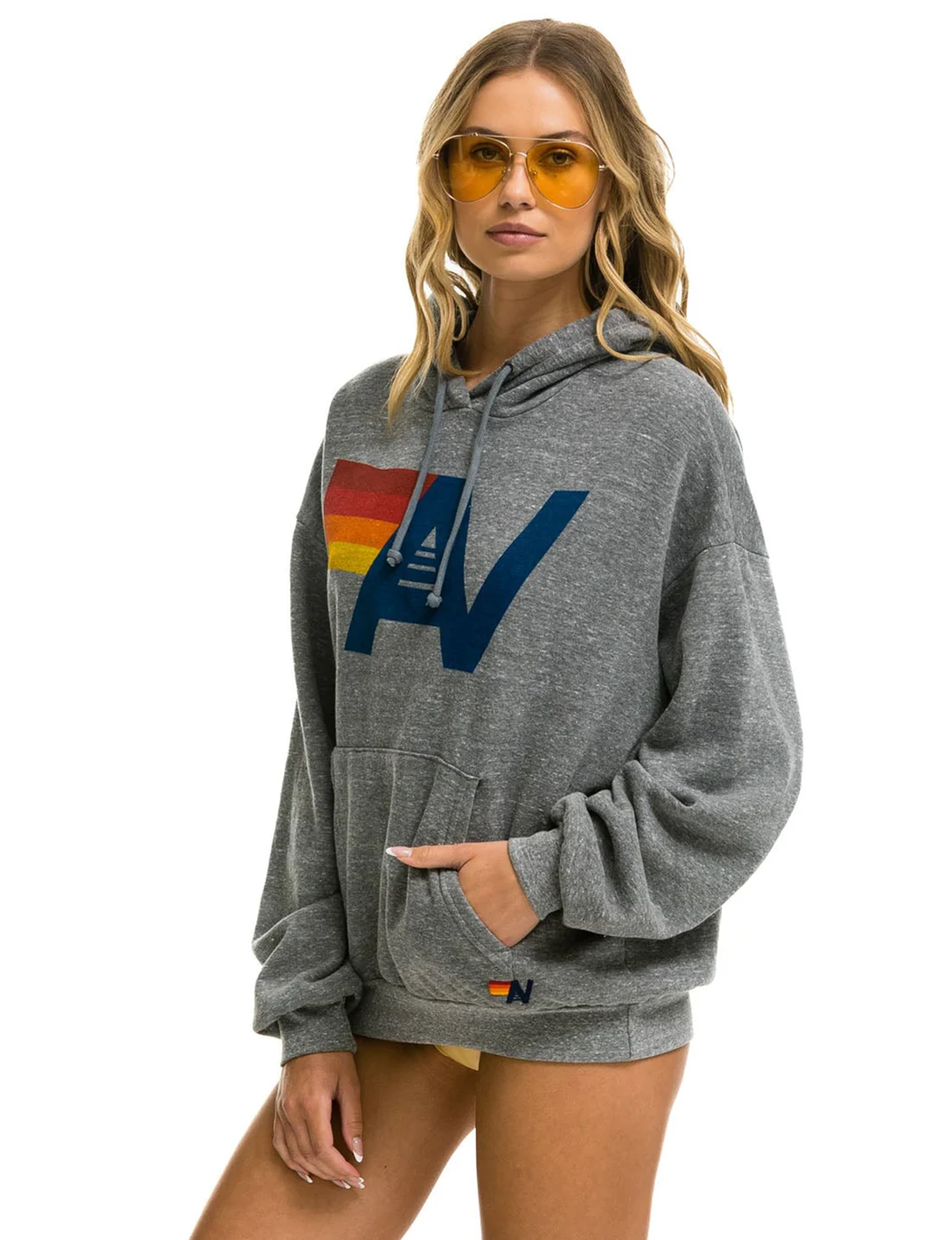 Relaxed Logo Pullover Hoodie, Heather Grey
