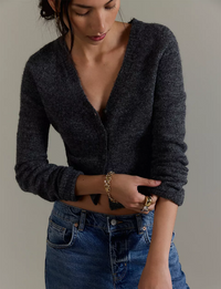 School Girl Cardi, Charcoal Heather