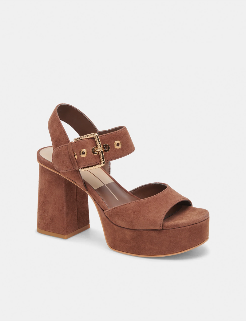 Bobby Platform Heel, Cocoa Suede