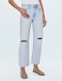 Lexi Relaxed Straight Jeans, Solstice Distressed