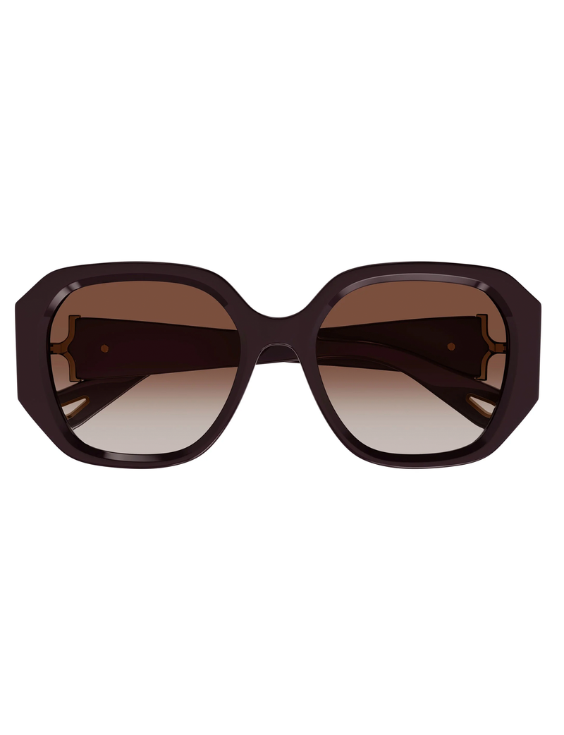 Rectangle Shape Sunglasses, Burgundy/Orange