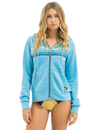 5 Stripe Zip Hoodie, Aquamarine/Aqua