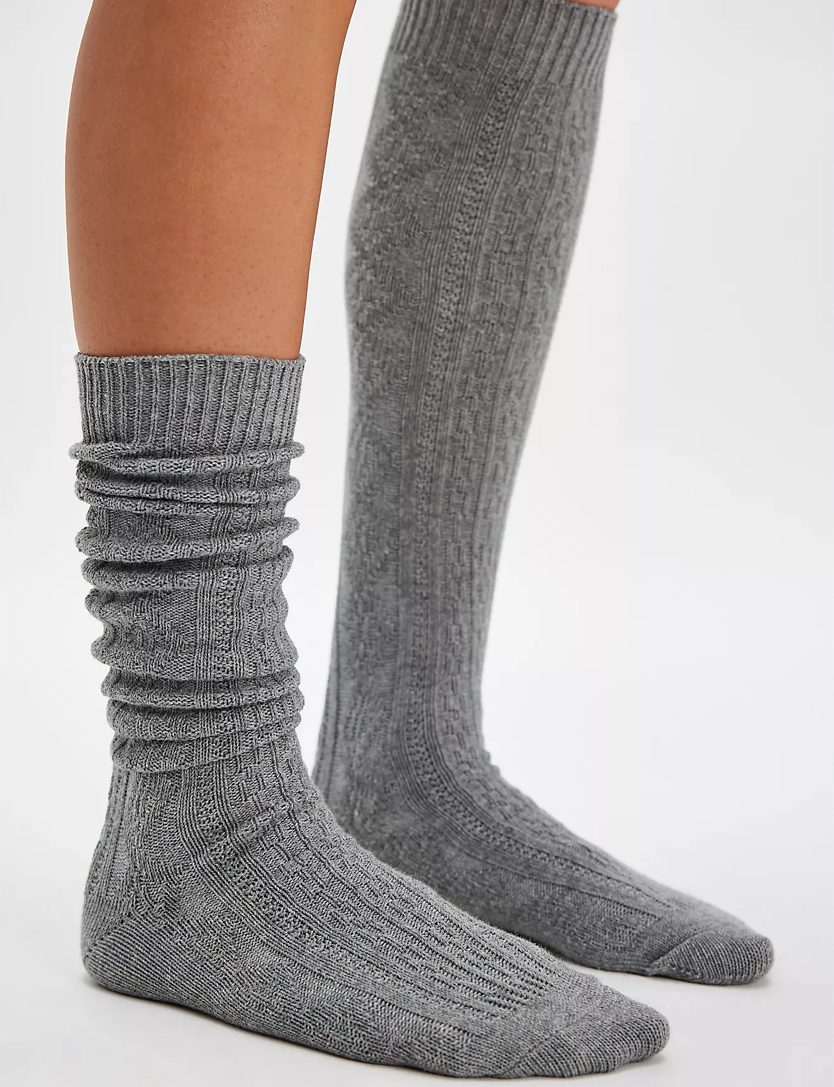 Essential Knee High Sock, Grey Marl