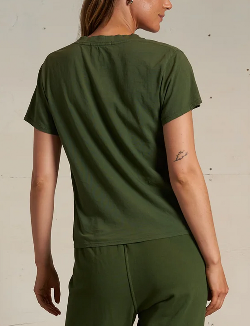 Hendrix V Neck Tee, Fern Green