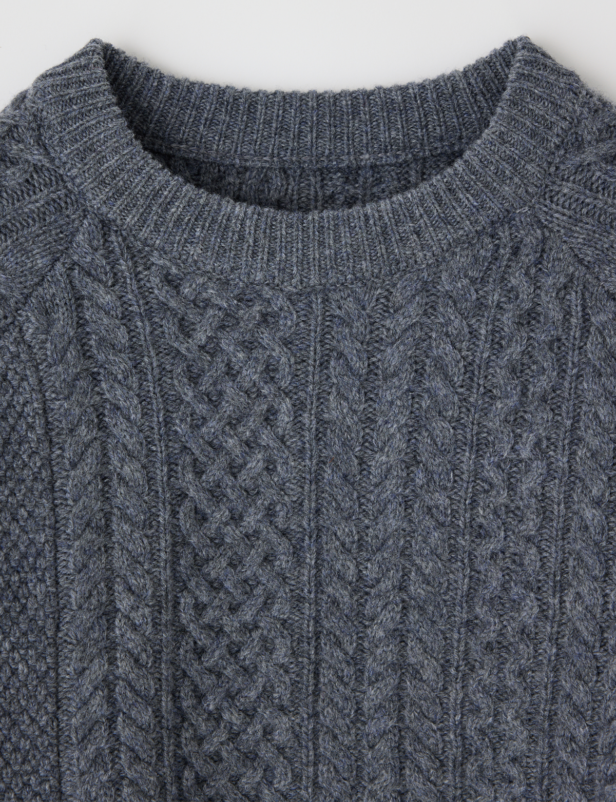 Panel Cable Pullover, Gray