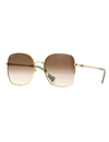 Metal Gradient Sunglasses, Gold/Brown