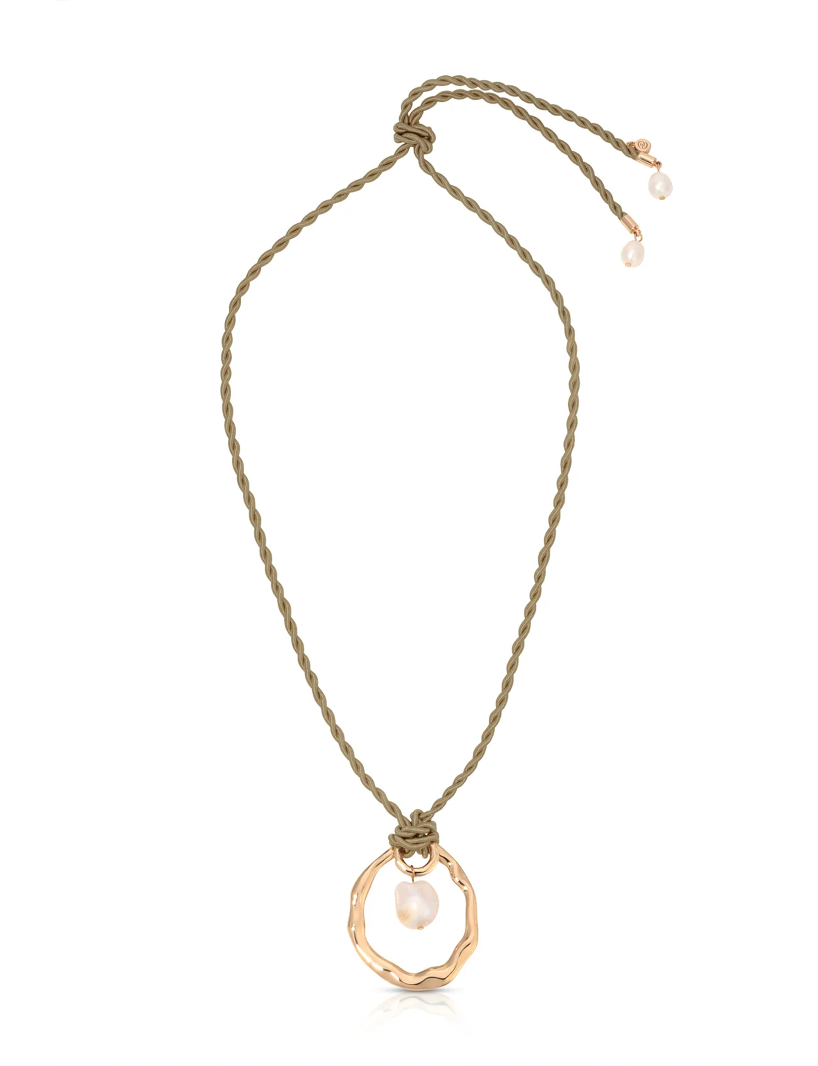 Nautical Pearl Necklace, Gold/Beige