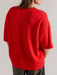 Margot Sweater Tee, Cherry Pop Melange