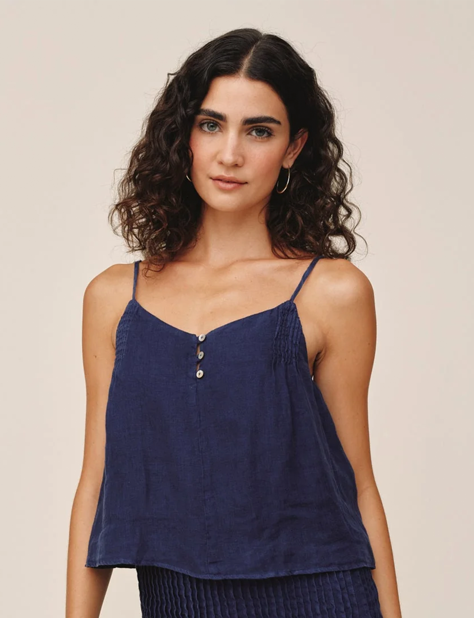 Pintuck Camisole, Nautical Night