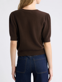 Cashmere Gathered Sweater, Mahogany