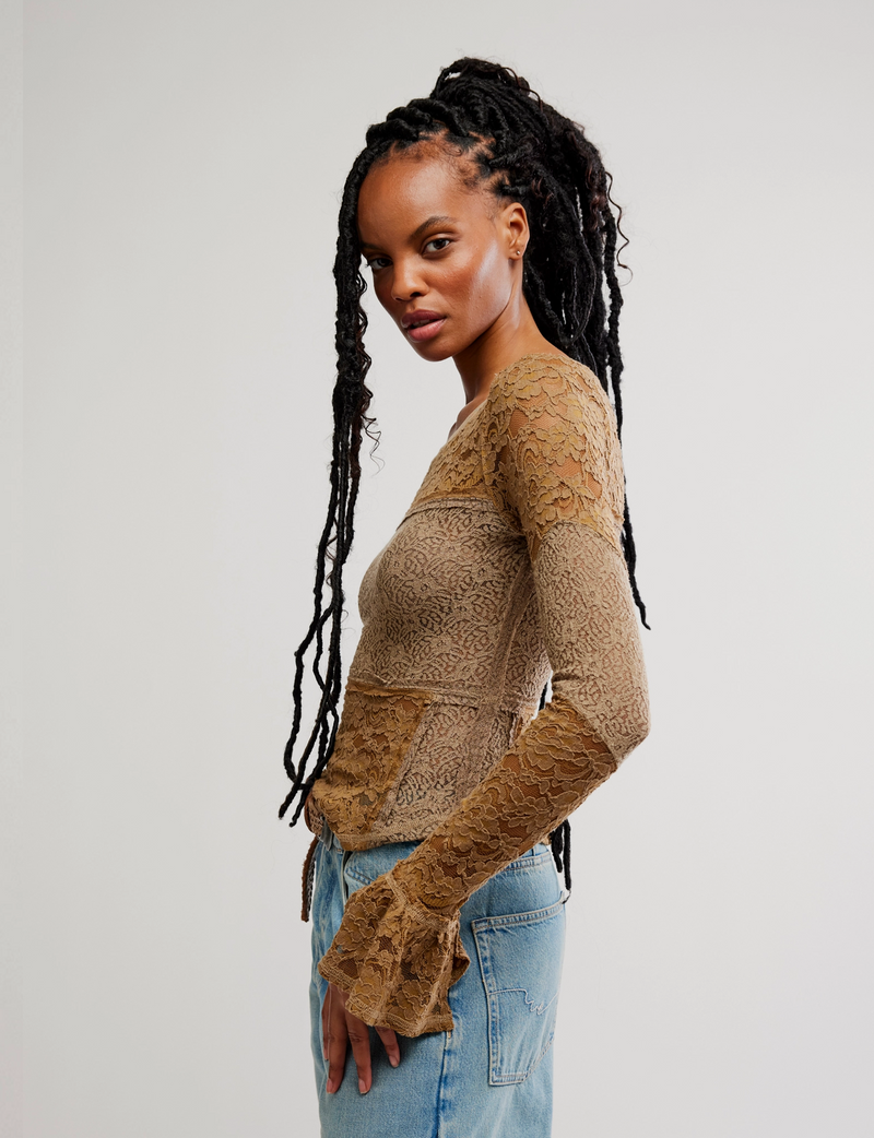 Lace Layering Long Sleeve, Dutch Cocoa – Punch Clothing
