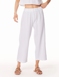 Crop Wide Leg Pant, White