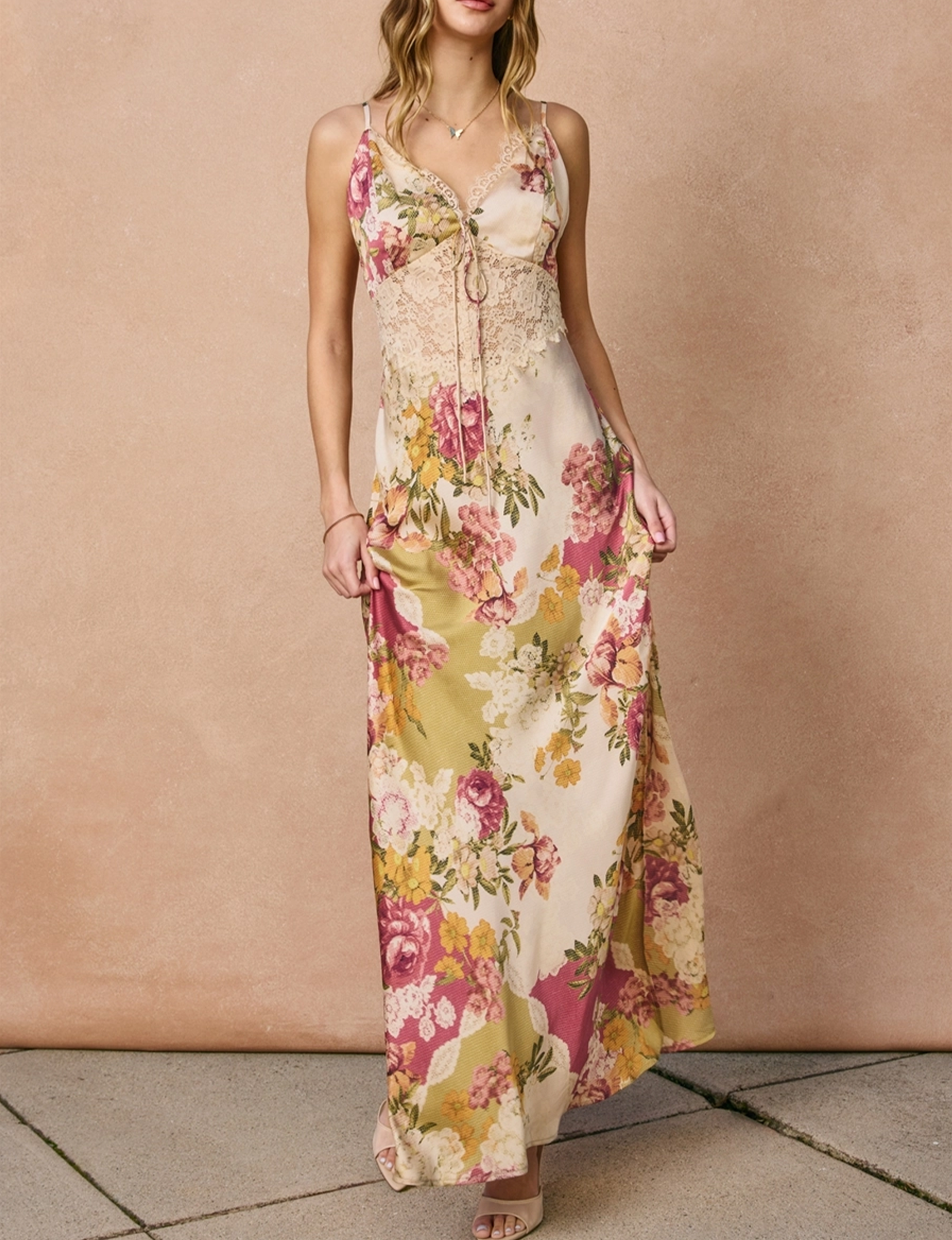 Meadow Romance Dress, Patchwork/Floral