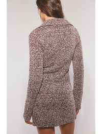 Milena Mini Sweater Dress, Chocolate Grape/Combo