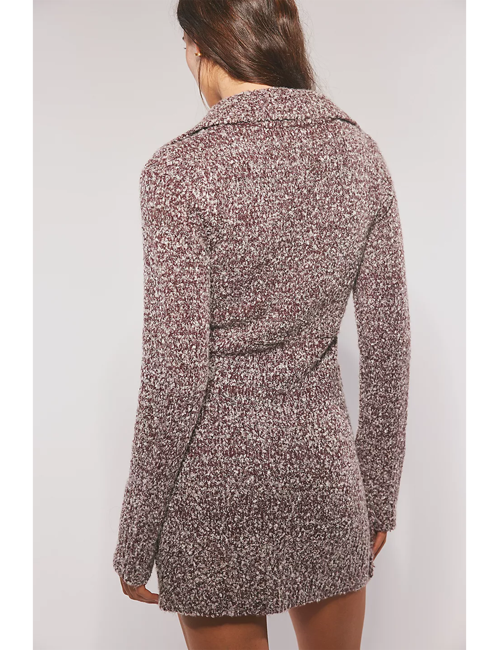 Milena Mini Sweater Dress, Chocolate Grape/Combo