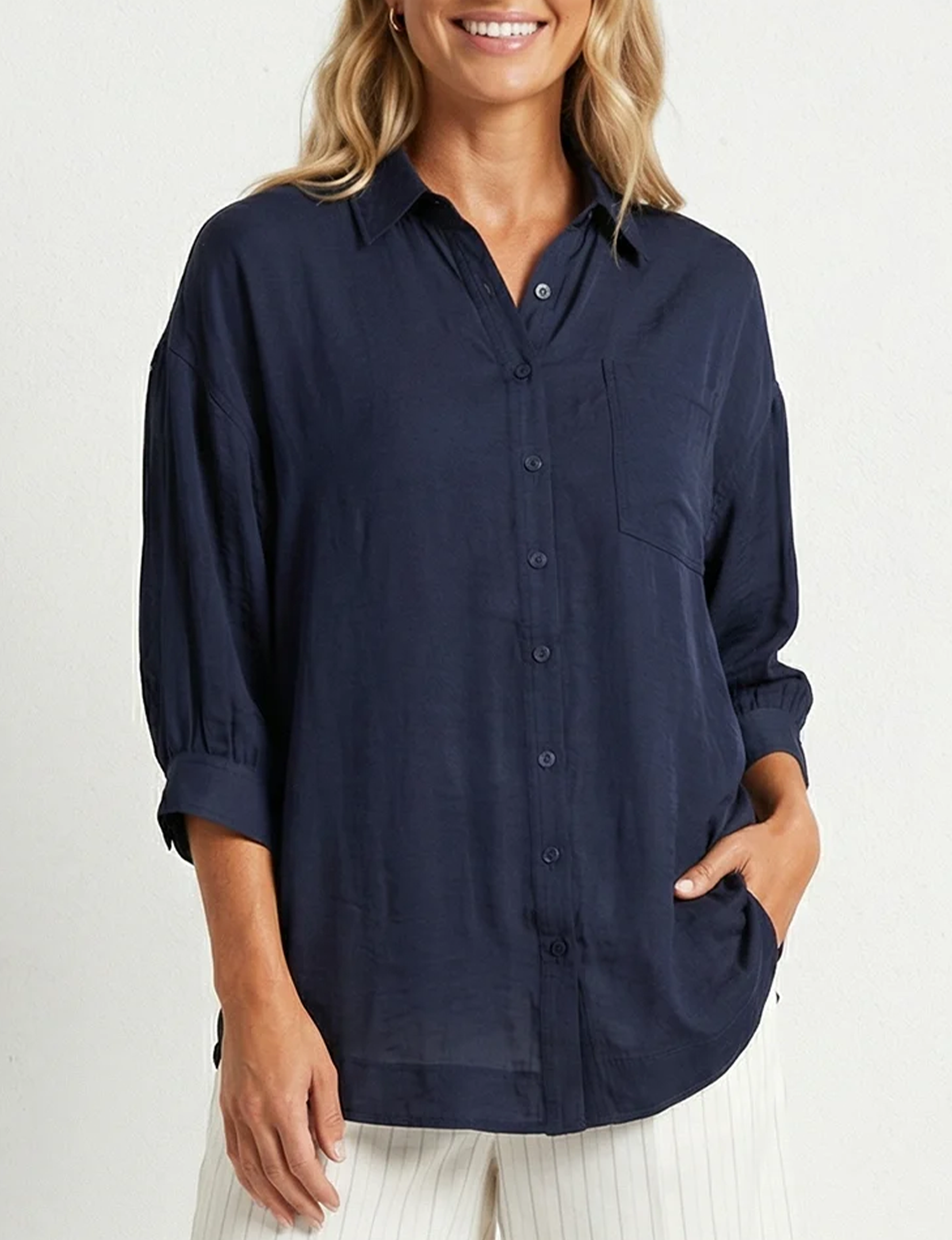 Adelena Blouse, Navy
