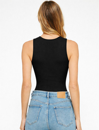 Fine Gauge Bodysuit, Black