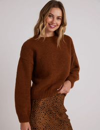 Drop Shoulder Sweater, Bronzed Maple