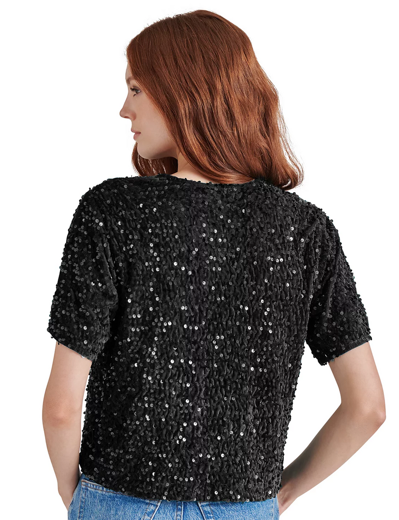 Cressa Sequin Top, Black