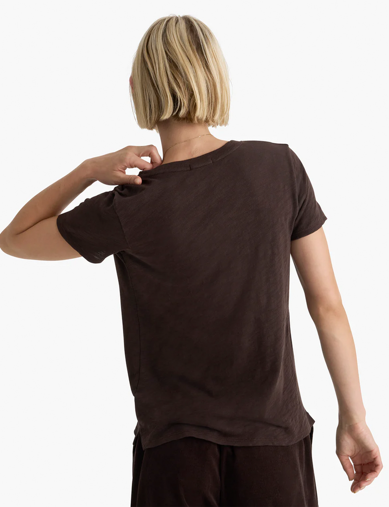 Schoolboy Crew Tee, Dark Chocolate